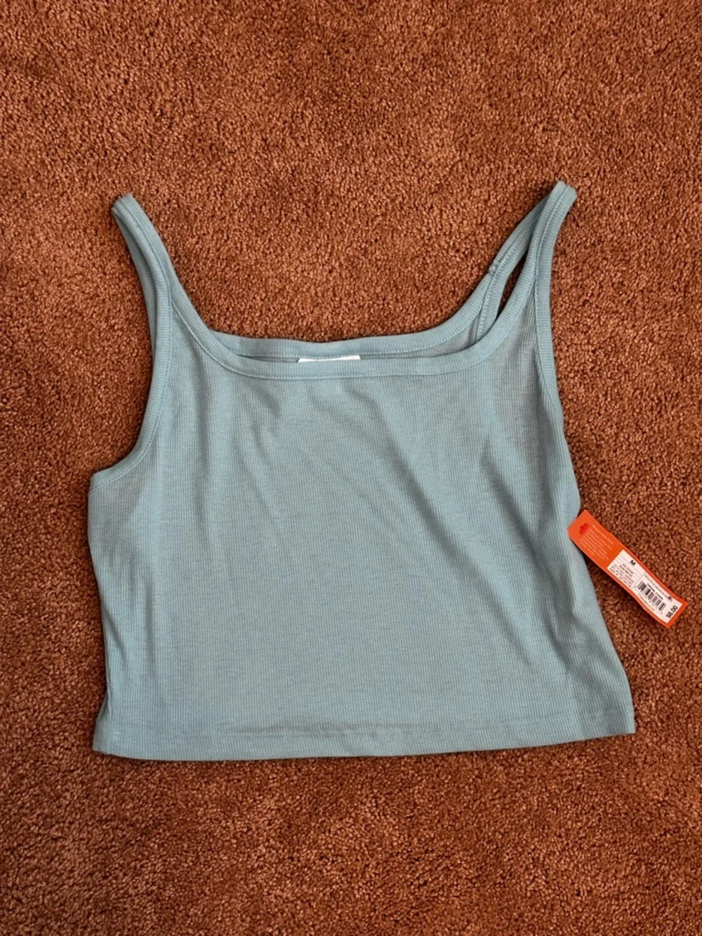 Colsie Blue Ribbed Cropped Ribbed Soft Tank Top - Picture 3 of 9